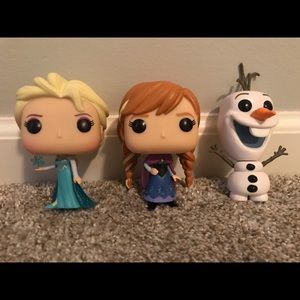Three Frozen Character Funko Pops